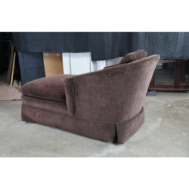 Burgundy Late 20th Century Edwards Furniture Inc Modern Suede Chaise Lounge Quilted Dark Burgundy Brown For Sale - Image 8 of 13