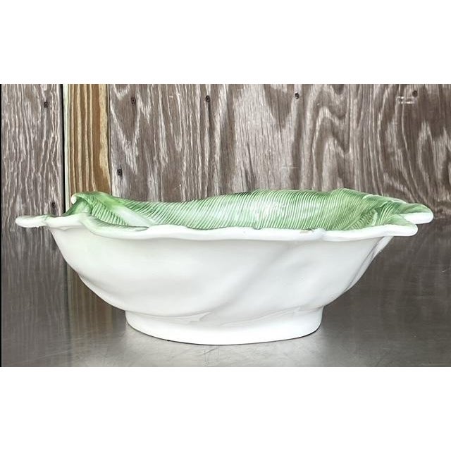 Vintage Italian Coastal Banana Leaf Bowl For Sale - Image 4 of 9