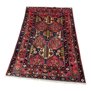 1990s Old Persian Bakhtiari Area Rug 4'5" X 6'8"