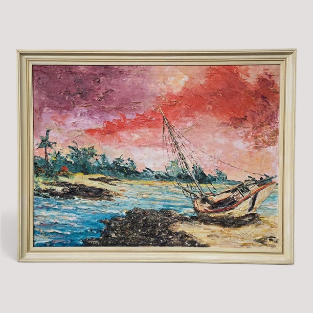 Textile Angelo, Landscape Composition, 1961, Oil Painting on Canvas, Framed For Sale - Image 7 of 7