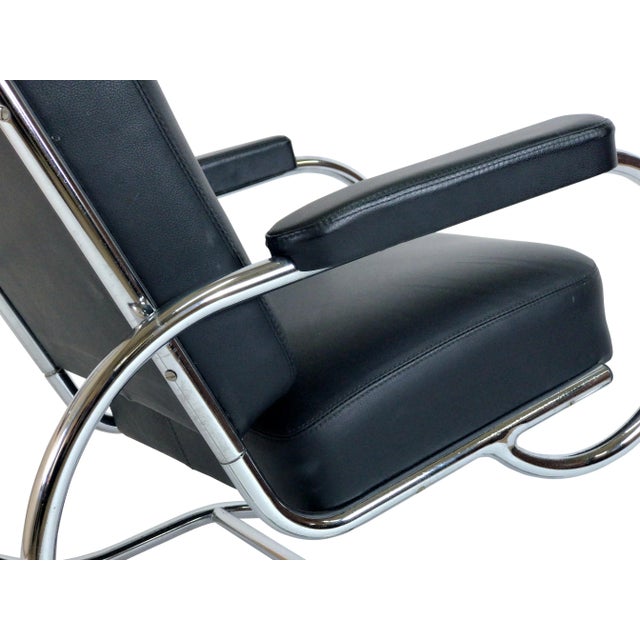 1950s Set of Curved Steel Tube Lounge Chairs, 1950s For Sale - Image 5 of 8