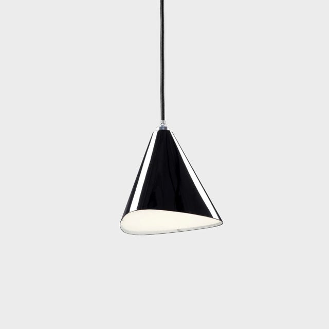 Mid-Century Modern Daniel Becker 'Emily Iii' Pendant Lamp in Gloss Black for Moss Objects For Sale - Image 3 of 10