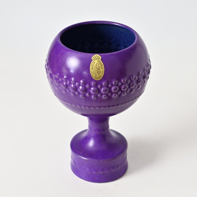 1970s Modernist Purple Ceramic Vase from Modica, 1970s For Sale - Image 5 of 9