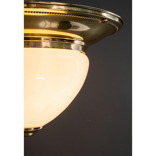 Large Art Deco Ceiling Lamp with Opal Glass Shade, Vienna, 1920s For Sale - Image 9 of 18