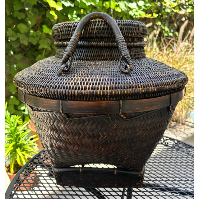 1900s Bontok or Ilfugao Tribal Lidded Basket For Sale - Image 4 of 8
