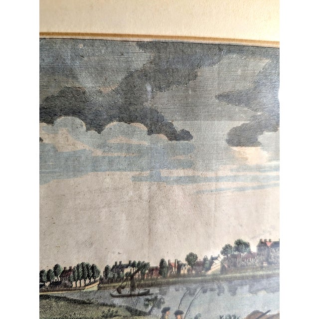Blue 18th Century Framed Engraving Triptych of the River Thames, London – 1784 For Sale - Image 8 of 11