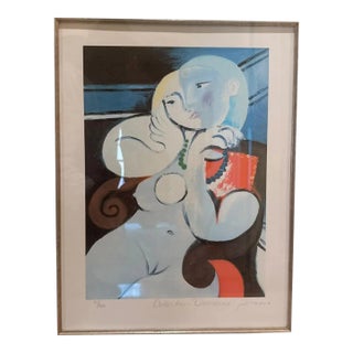 Framed Limited Edition “Woman With Pearl Necklace” Giclée After Pablo Picasso – Collection Domaine Picasso, 2005 For Sale
