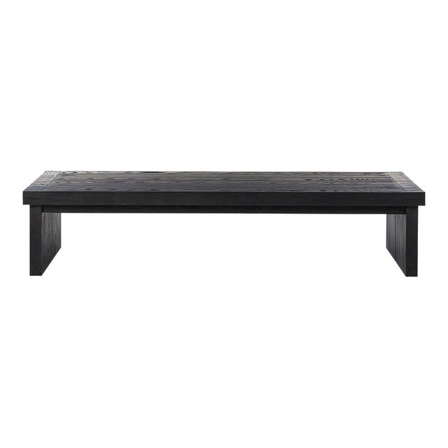 Four Hands Warby Coffee Table - Worn Black Veneer For Sale