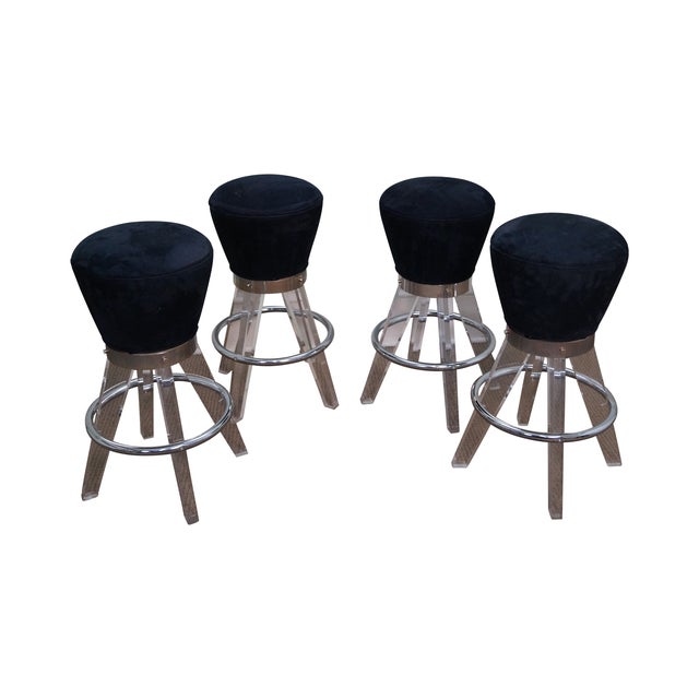 H. Studio Lucite Gumdrop Bar Stools by Haziza -- Set of 4 ...