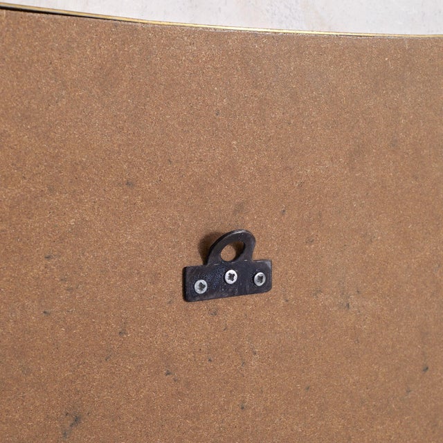 Italian Brass Notched Wall Mirror, 1970s - 1 Available For Sale In Chicago - Image 6 of 6