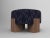 Cassette Pouf in Outside Baldac Blue Fabric and Smoked Oak by Alter Ego for Collector For Sale - Image 4 of 4