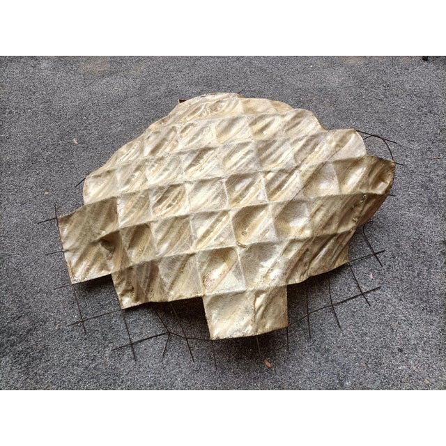 Beige Large Sculptural Wall-Mounted Lampshade in Iron and Fiberglass, 1970s For Sale - Image 8 of 18