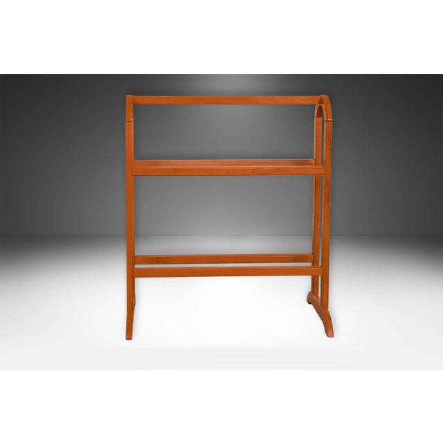 Mid-Century Modern 1970s MidCentury FBJ Mobler Danish Denmark Teak Blanket Stand Rack For Sale - Image 3 of 12