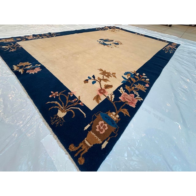 1970s 1970s Art Deco Chinese Rug , 6' X 9' For Sale - Image 5 of 6