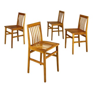 Modern Italian Wooden Milano Chairs attributed to Aldo Rossi for Molteni, 1987, Set of 4 For Sale