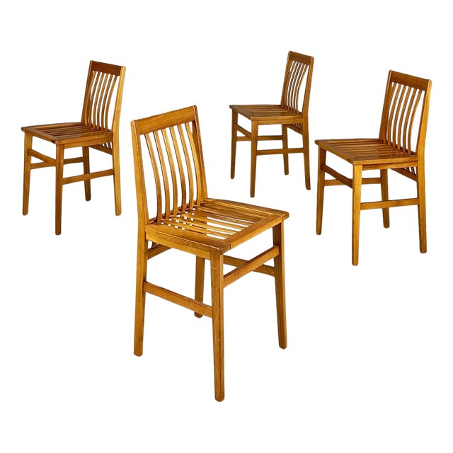 Modern Italian Wooden Milano Chairs attributed to Aldo Rossi for Molteni, 1987, Set of 4 For Sale