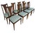 Elevate your dining space with this exceptional set of eight Mid-Century Modern Broyhill Brasilia walnut dining chairs....