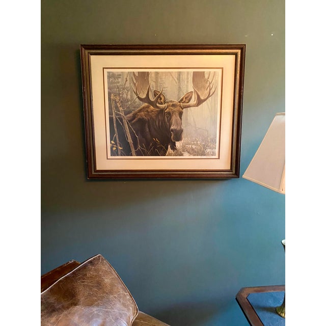 Robert Bateman "Bull Moose" Framed Lithograph Signed/Numbered 1970s For Sale - Image 10 of 11