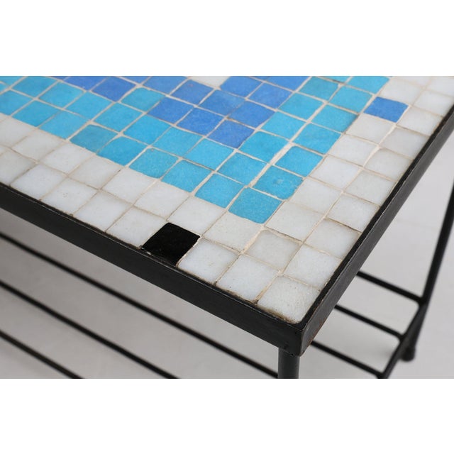 Mid-Century Mosaic Coffee Table with Metal Frame, France, 1950s For Sale - Image 4 of 11