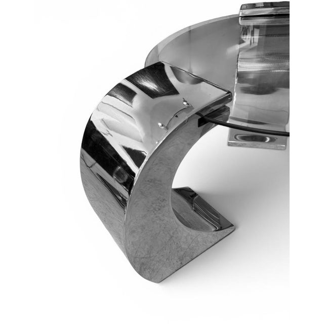 Mid-Century Modern Mid-Century Modern Coffee Table in Chrome and Glass by Karl Springer, 1970 For Sale - Image 3 of 6