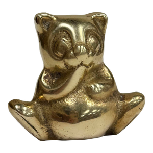 Vintage Seated Brass Panda Paper Weight*