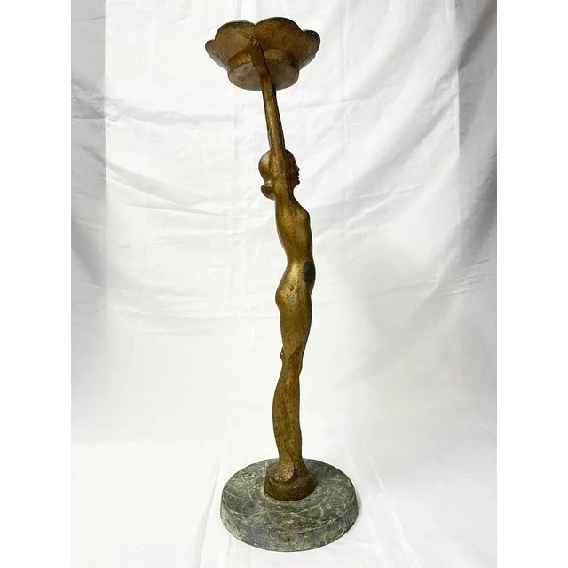 Brass Art Deco Nude Smoking Stand Signed Frankart For Sale - Image 8 of 12