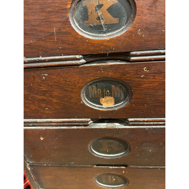 Wood Large Antique Amberg File & Index Company Letter File Cabinet For Sale - Image 7 of 18