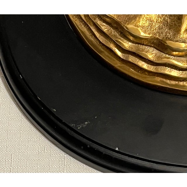 Vintage Hollywood Regency Solid Brass & Ebonized Wall Bracket Shelf For Sale In Mobile - Image 6 of 6