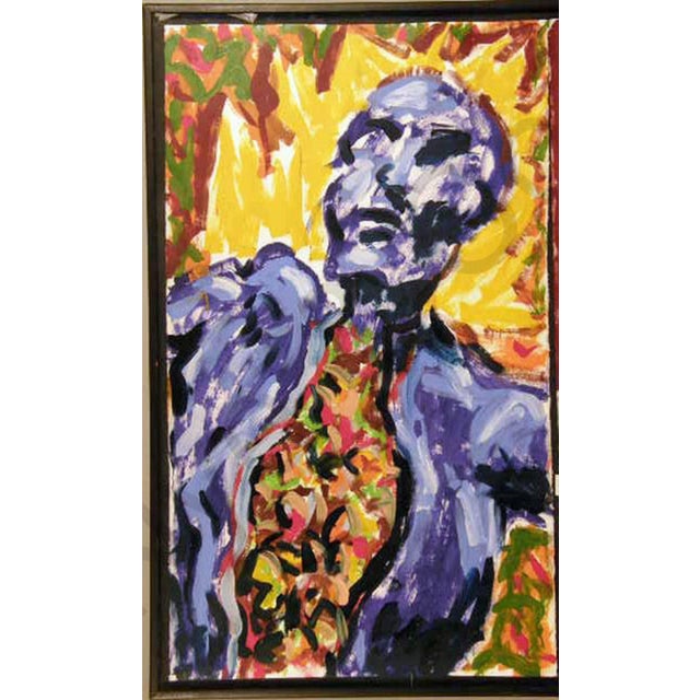 Figurative Peter Julian, Untitled, 1981 Diptych Neo Expressionist Figures Peter Julian Oil Painting For Sale - Image 3 of 4