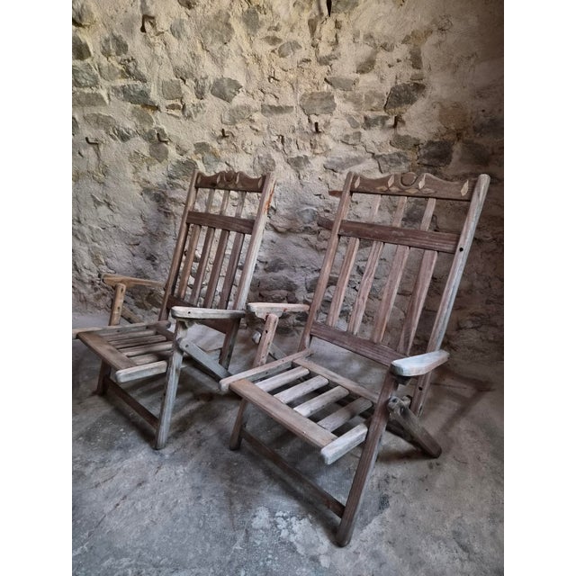 Vintage American Folding Hardwood Lounge Chairs, 1940s, Set of 6 For Sale - Image 17 of 18