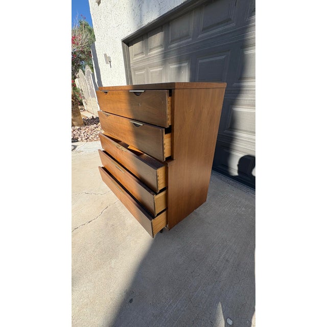 1960s Kent Coffey Tableau Mid-Century Modern Walnut Highboy Dresser For Sale - Image 10 of 12