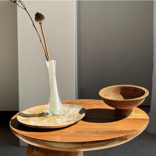 Side Table in Suar Wood with Circular Top and Column Base For Sale - Image 12 of 18