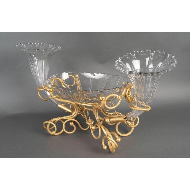 Table Centerpiece in Gilt Bronze and Crystal, 19th Century For Sale - Image 6 of 8