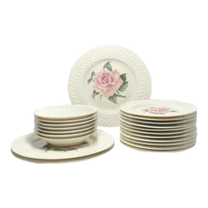 1950s Haviland “Regents Park Rose” 21-Piece Bone China Dinnerware Set