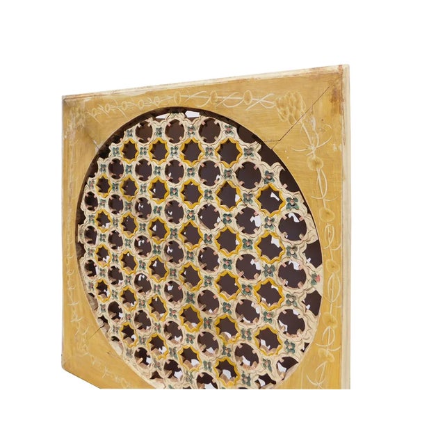 Chinese Rustic Flower Star Geometric Wood Panel For Sale - Image 4 of 6