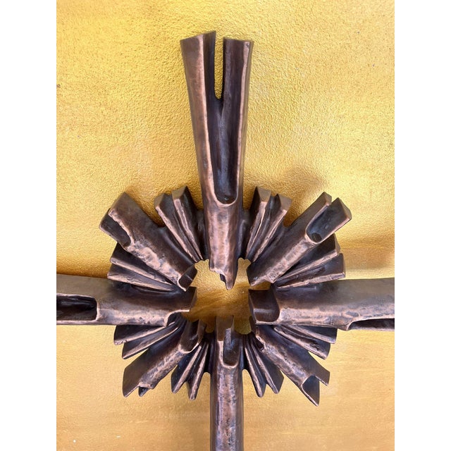 Wolfgang Haaf, Monumental Brutalist Bronze Cross / Wall Sculpture Attributed to Walter Haaf Germany, 1960s, 1960s, Bronze For Sale - Image 15 of 18