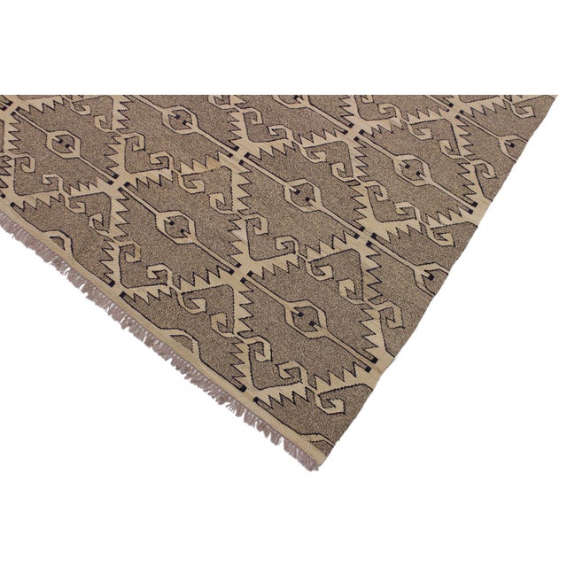 Contemporary Navajo Style Kilim Hand-Woven Wool Rug -5′11″ × 7′10″ For Sale - Image 3 of 8