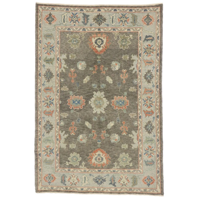 Earth-Tone Turkish Oushak Rug - 05'02 X 07'06 For Sale - Image 9 of 9