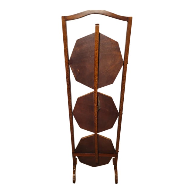 Early 20th Century Edwardian Inlaid Mahogany 3-Tier Cake Stand For Sale