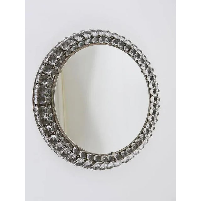 Austrian Backlit Wall Mirror with Huge Crystals from Bakalowits & Söhne, 1950s For Sale - Image 4 of 11