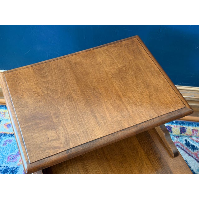 Mid 20th Century Mid 20th Century Heywood-Wakefield "Old Colony" Solid Maple Step Tables - A Pair For Sale - Image 5 of 12