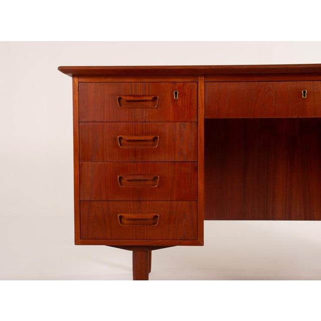 Mid-Century Modern Danish Teak Desk with Bookcase Back, 1960s For Sale - Image 10 of 12