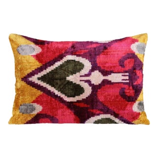 Ikat Velvet Pillow For Sale