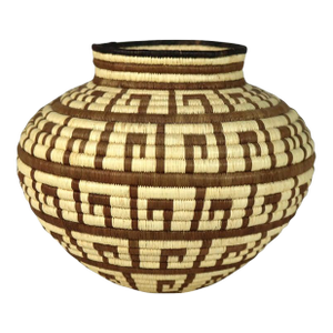 Vintage Native South American Wounaan and Embera Woven Reed Basket 20thC