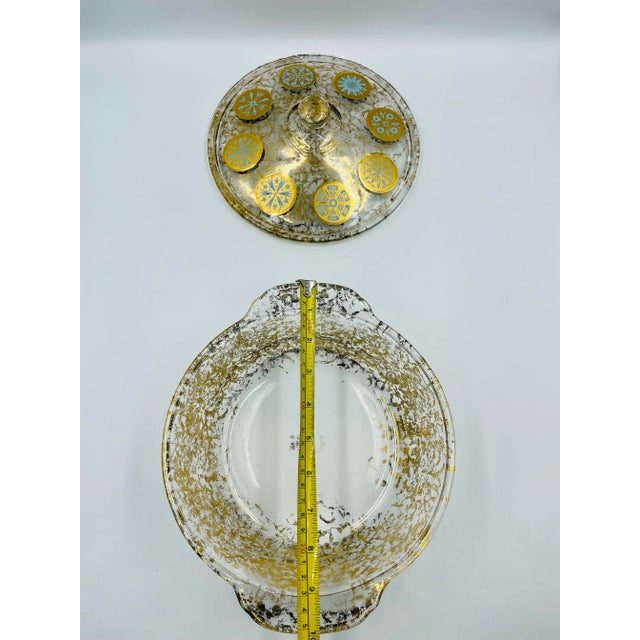 Mid 20th Century Gold Leaf Georges Briard Attributed Pair of Serving Bowls/Casseroles For Sale - Image 10 of 12