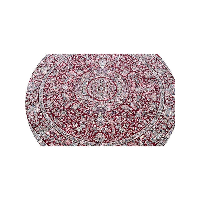 1990s 8' Round Trabiz Style Area Rug - 501534 For Sale - Image 5 of 12