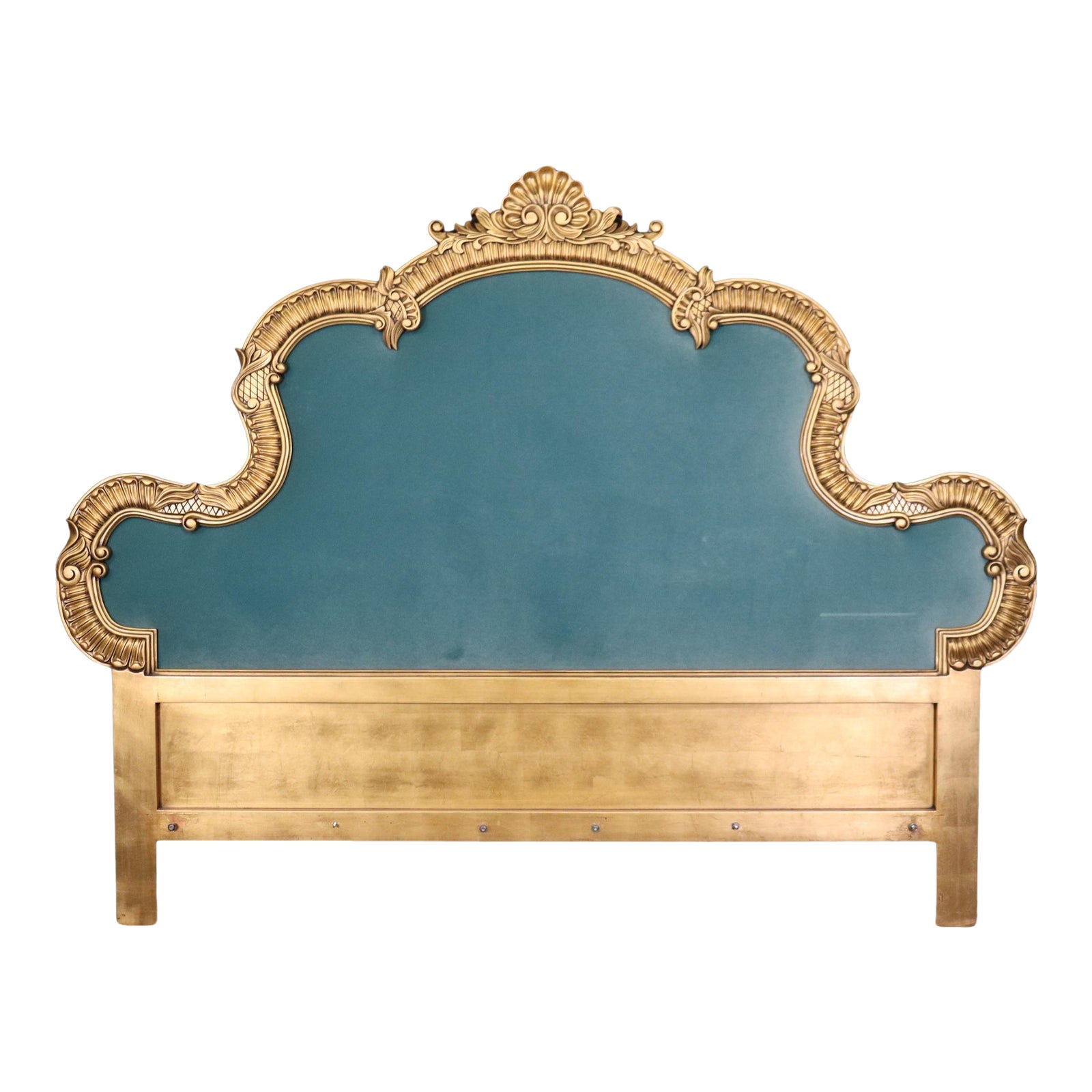 Carved Genuine Gold Gilt French Louis XV Style King Size Headboard