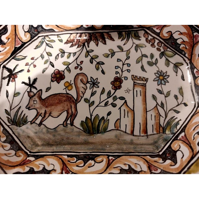 Rococo Octagonal Plate from Berardos, Portugal, 1970s For Sale - Image 3 of 8