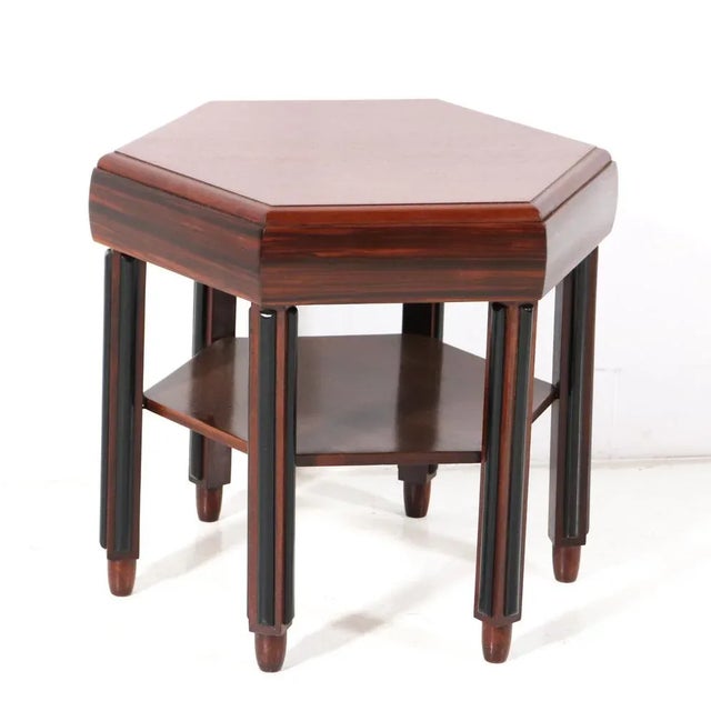 Art Deco Walnut Amsterdamse School Coffee Table by Fa. Drilling Amsterdam, 1924 For Sale - Image 6 of 11