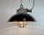 Industrial Black Enamel and Cast Iron Cage Pendant Light from Elektrosvit, 1960s For Sale - Image 16 of 18